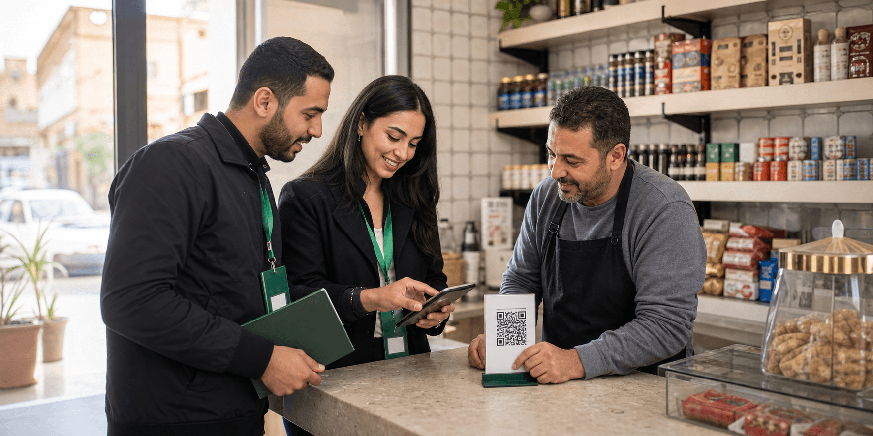 فريق فليكسي باي يُفعّل رمز QR لدى تاجر